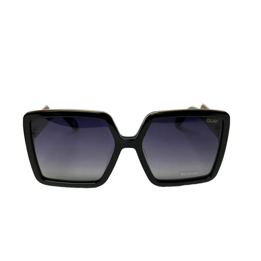 Quay Australia Almost Ready Polarized Sunglasses Black Smoke Oversized